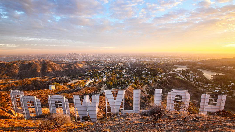 Scritta Hollywood in California