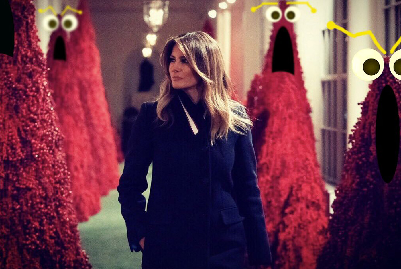 Gli alberi di Natale rossi della Casa Bianca ricordano i Muppet di Sesame Street