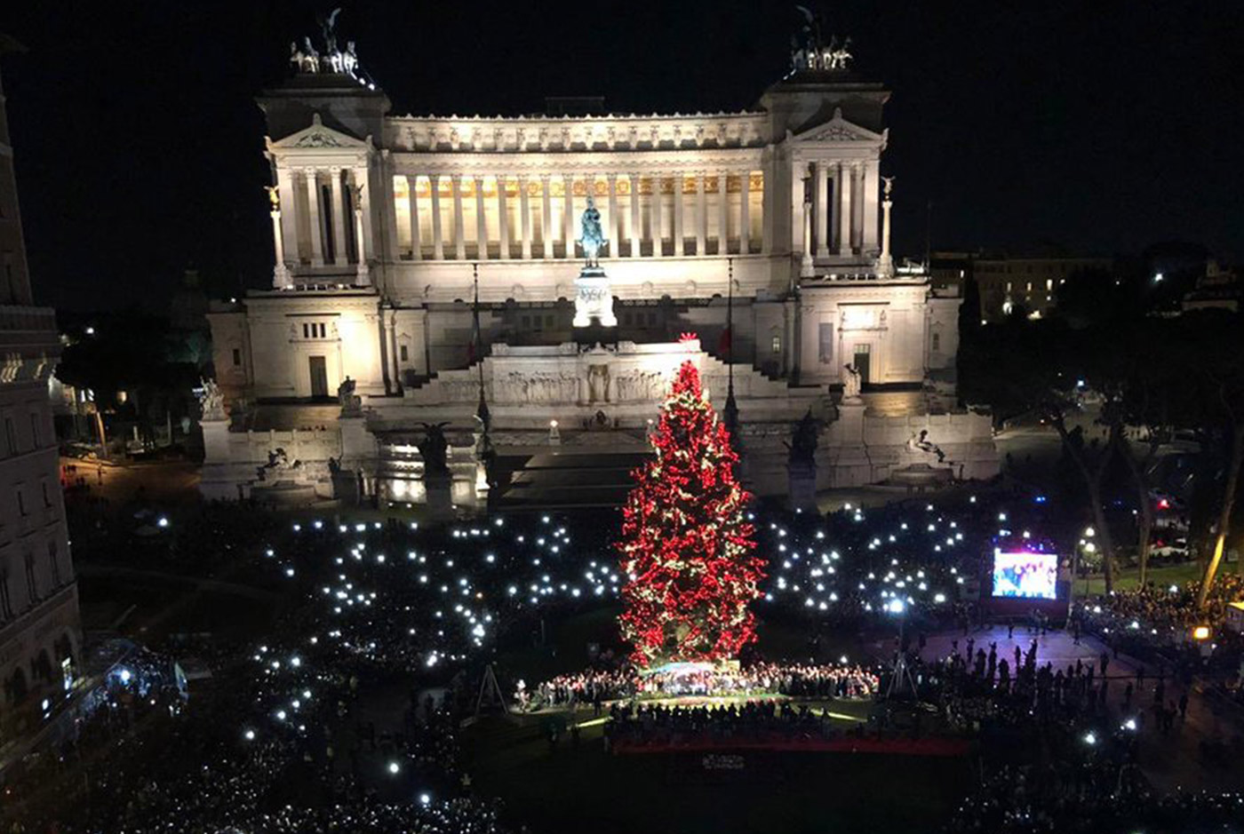 A Roma è tornato l'albero di Natale Spelacchio