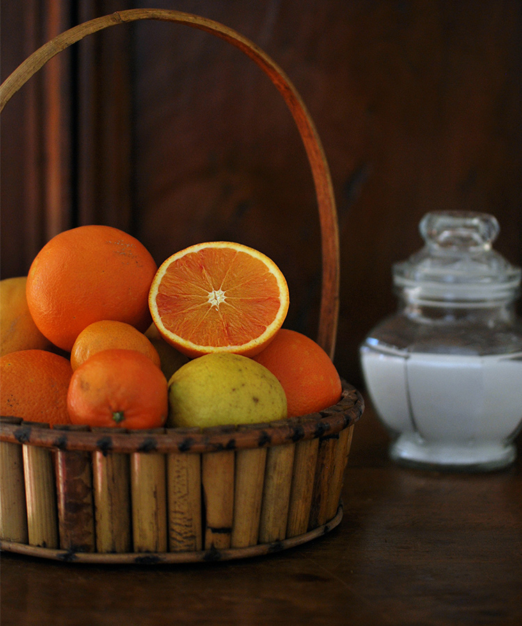 Ingredienti per marmellata di arance bio e limoni con la buccia